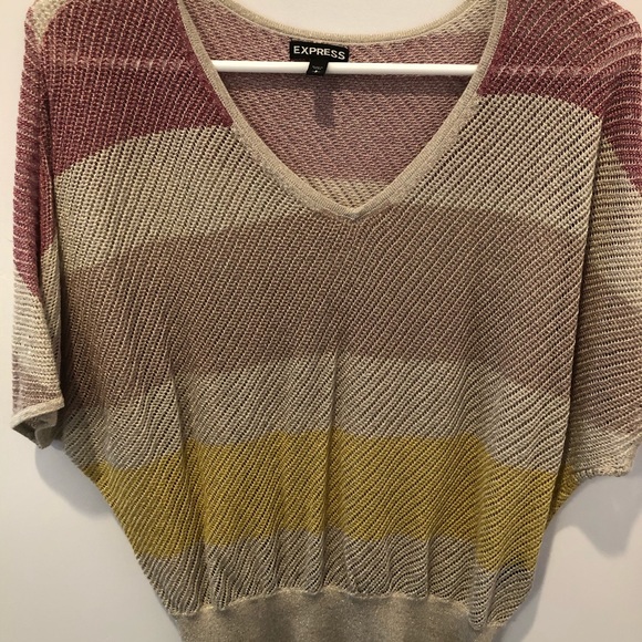 Express Brown Stripe Sweater Sz Small - Picture 3 of 5